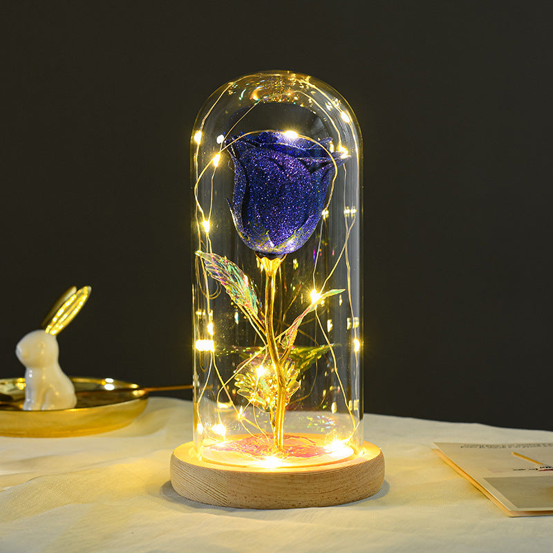 Eternal Rose LED Light In Glass Dome, Romantic Valentine's Gift