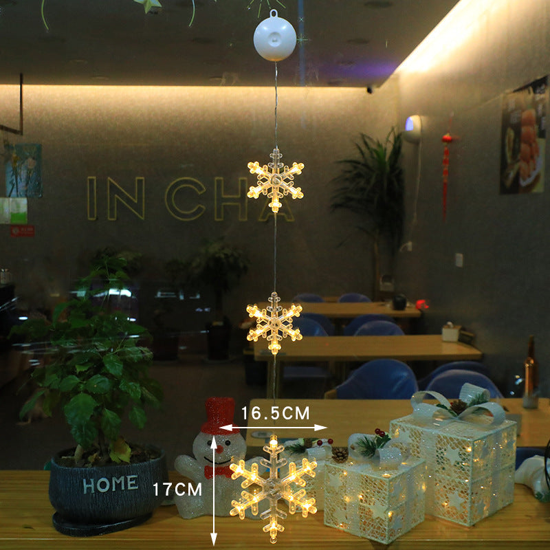 3 Piece LED Christmas Window Hanging Lights with Suction Cup