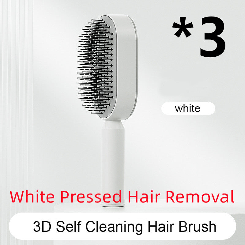 Self-Cleaning Airbag Hair Brush With Scalp Massage, Anti-Static
