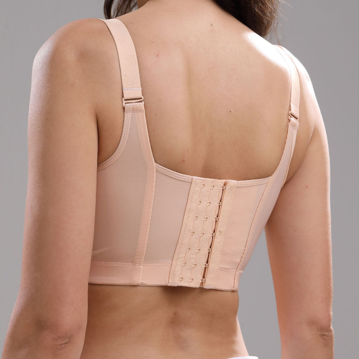 Button-Front Full Cup Wire-Free Plus Size Bra with Smooth Back