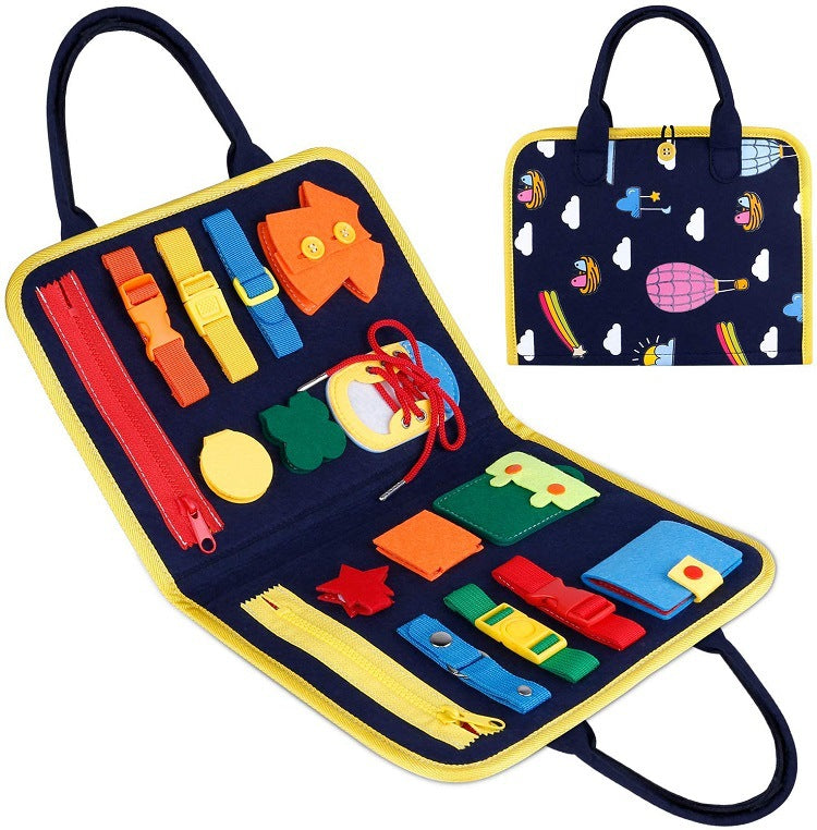 Felt Busy Book for Toddlers, Dressing and Buttoning Learning Board