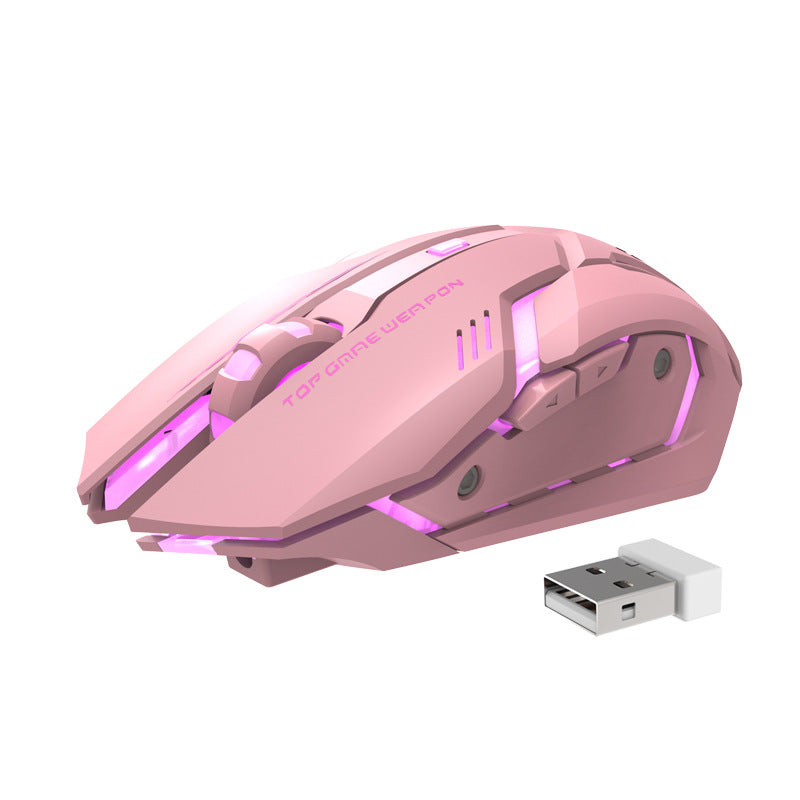 Silent Wireless Gaming Mouse with Rechargeable Battery