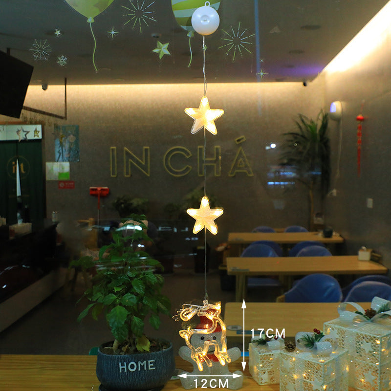3 Piece LED Christmas Window Hanging Lights with Suction Cup