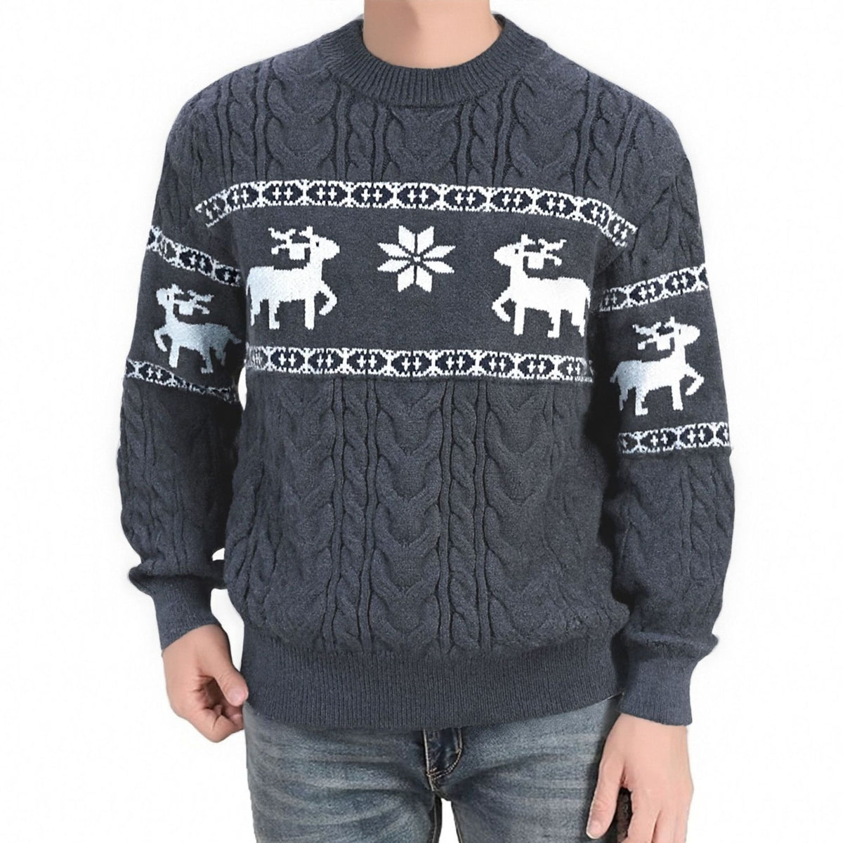 Men's Ugly Christmas Jumper with Thick Warm Knitted Design