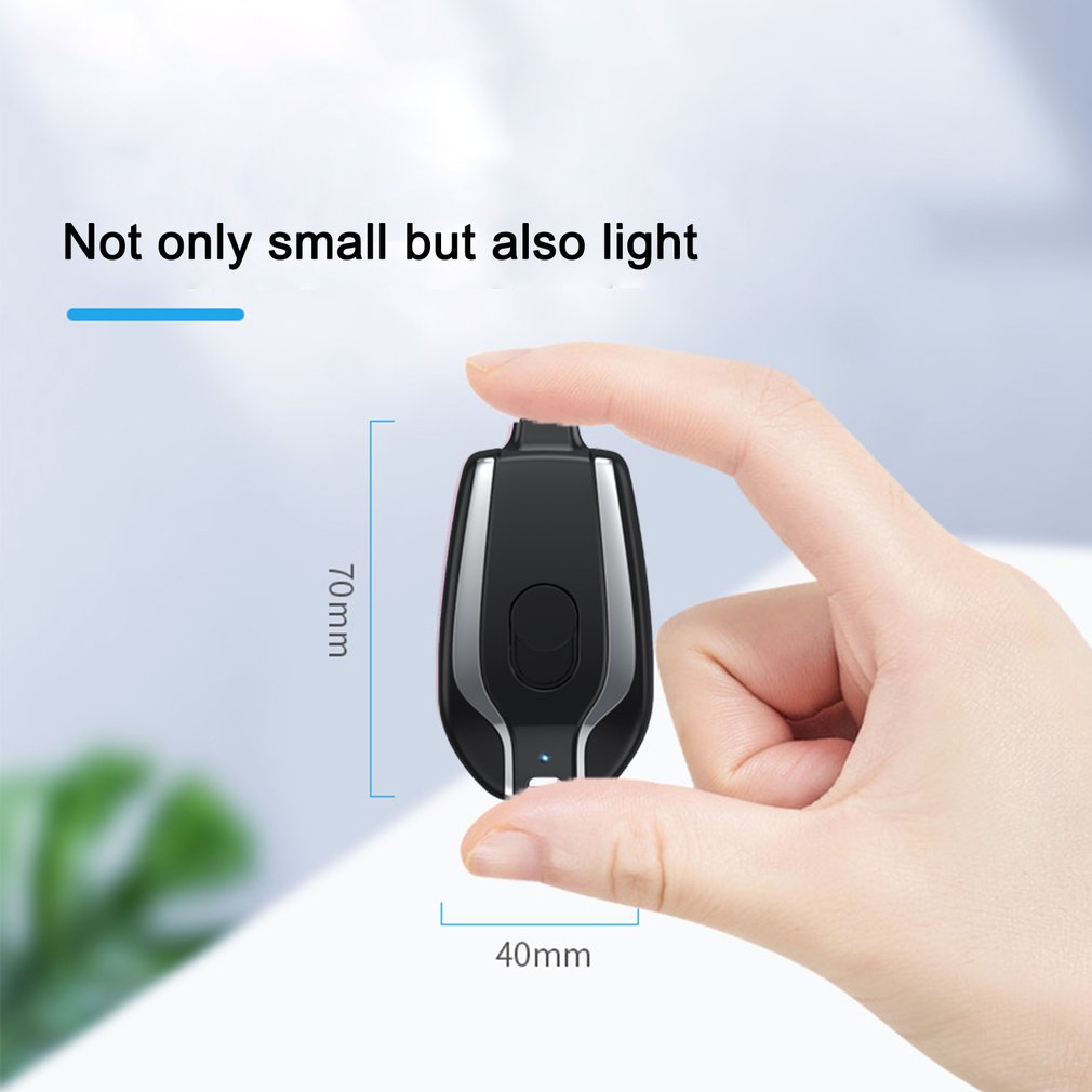1500mAh Mini Keychain Power Bank With Type-C, Ultra Compact