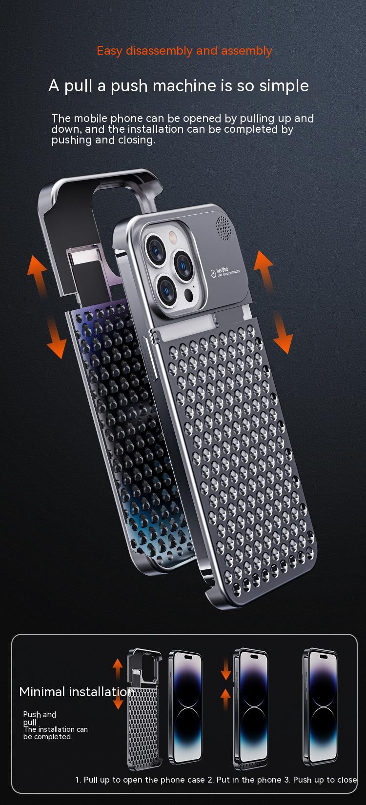 Aluminium Alloy Phone Case With Hollow Heat Dissipation