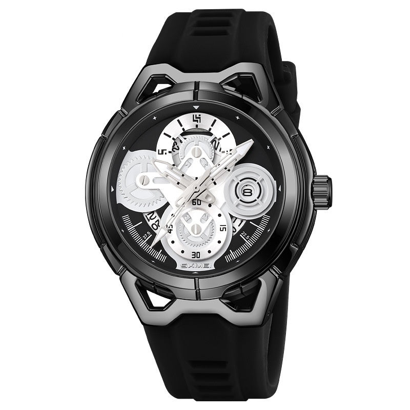 Men's Quartz Watch with Colourful Strap and Black or Silver Case