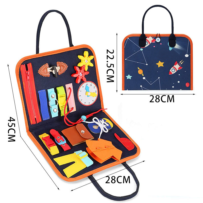 Felt Busy Book for Toddlers, Dressing and Buttoning Learning Board