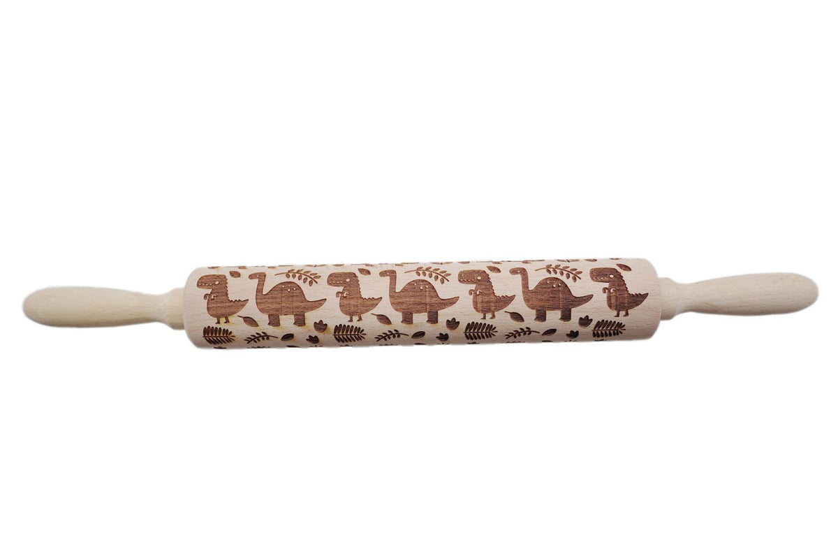 Wooden Christmas Embossing Rolling Pin for Cookies and Dough