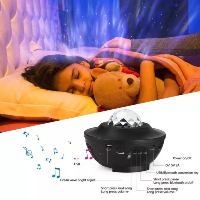 USB Music Player LED Night Light with Starry Sky Projection