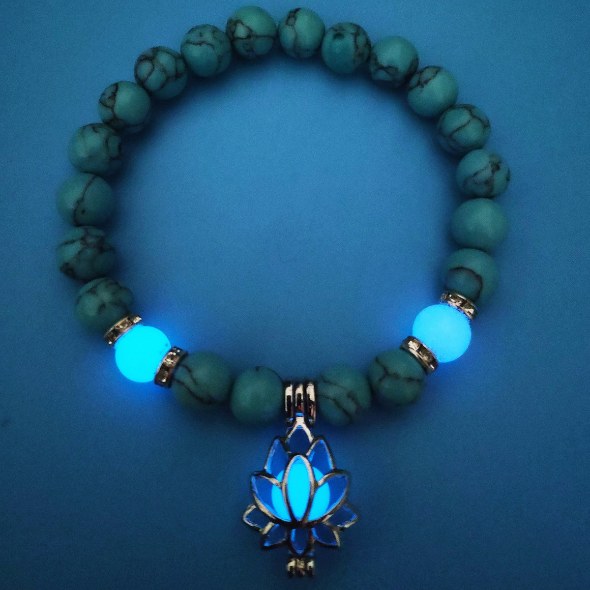Luminous Lotus Natural Stone Bracelet That Glows in the Dark