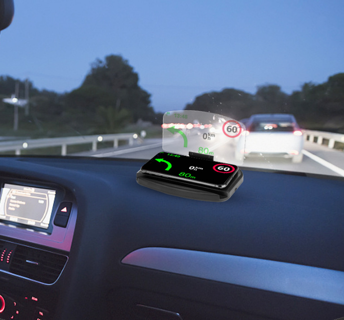 Smartphone Heads Up Display for Driving with Wireless Charging