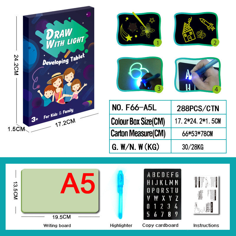 3D Magic Drawing Pad With 8 Light Effects For Kids