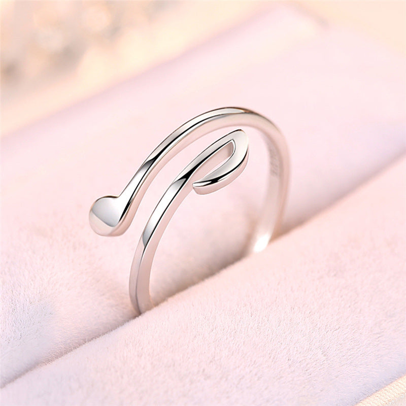 Adjustable Copper Music Note Ring in Rose Gold or Silver