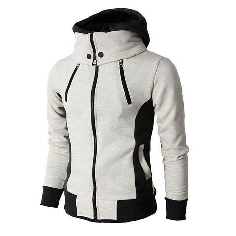 Men's Zip-Up Hooded Sweatshirt Jacket, Slim Casual Cardigan