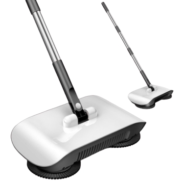 3-in-1 Hand Push Sweeper with Broom, Dustpan and Bin for Floors
