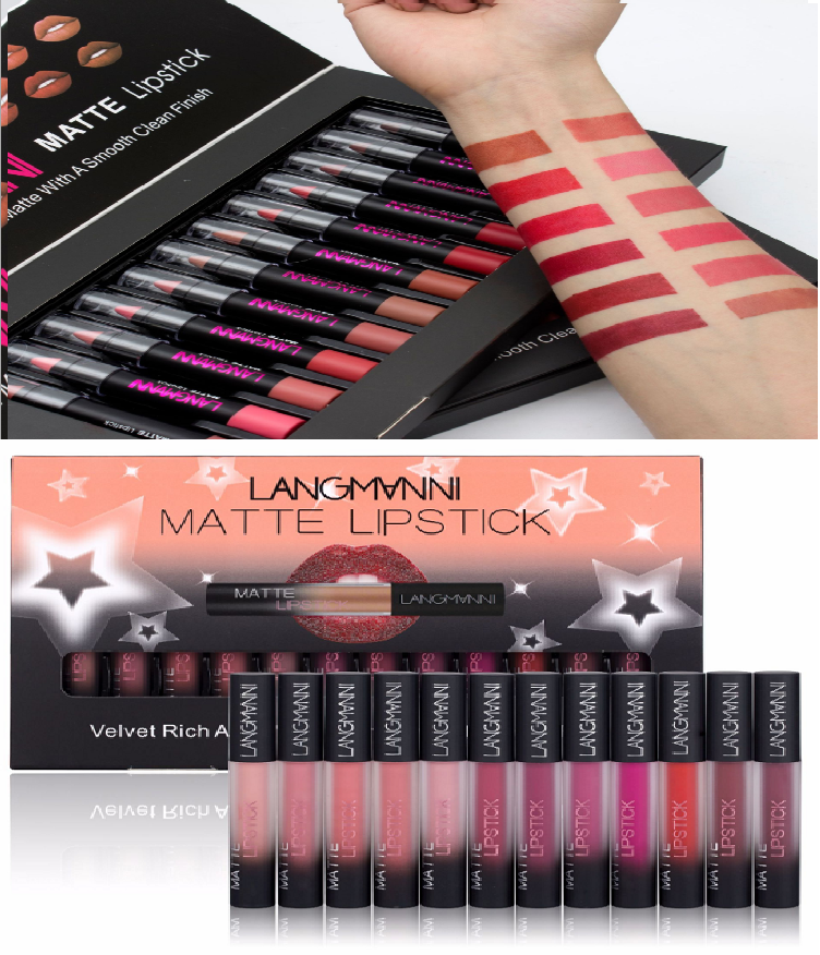 Matte Velvet Lipstick Set, Waterproof and Long-Lasting