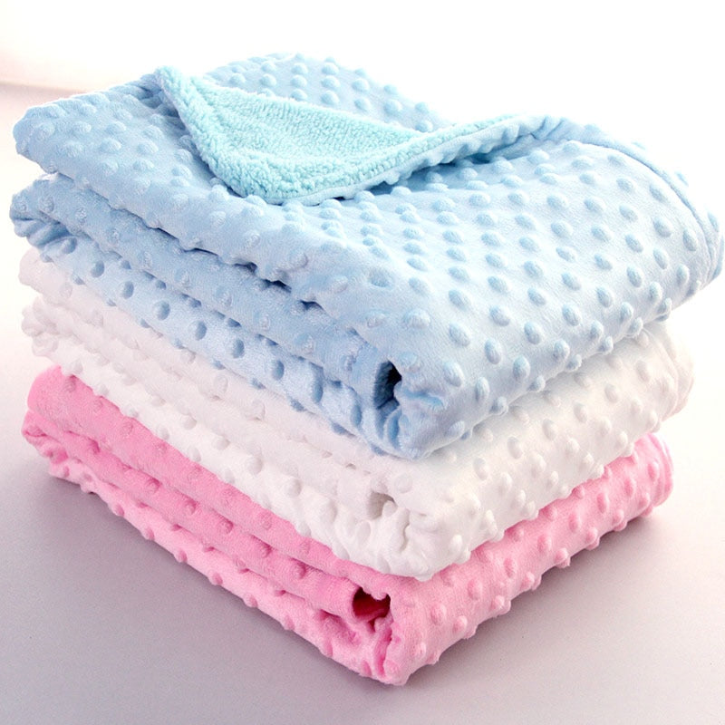 Soft Polka Dot Baby Blanket, Newborn Swaddle Wrap Envelope