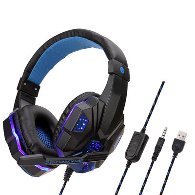 Wired Gaming Headphones with LED Lights, Over-Ear Headset for PC