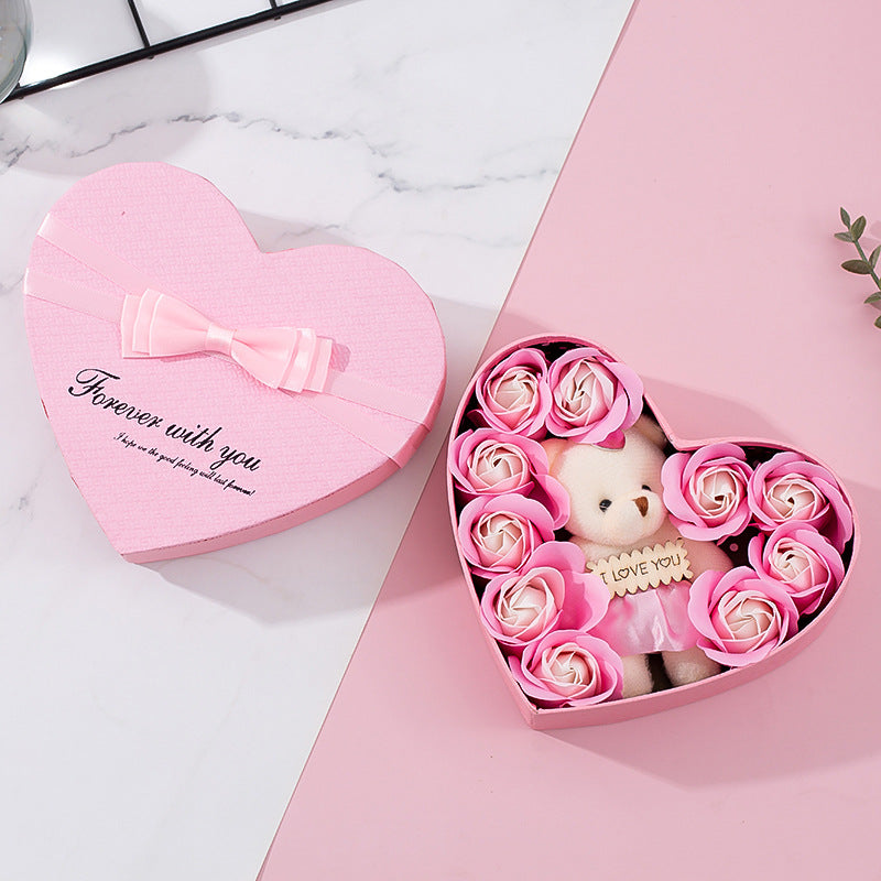 Heart Shaped Rose Gift Box for Valentine's Day and Christmas