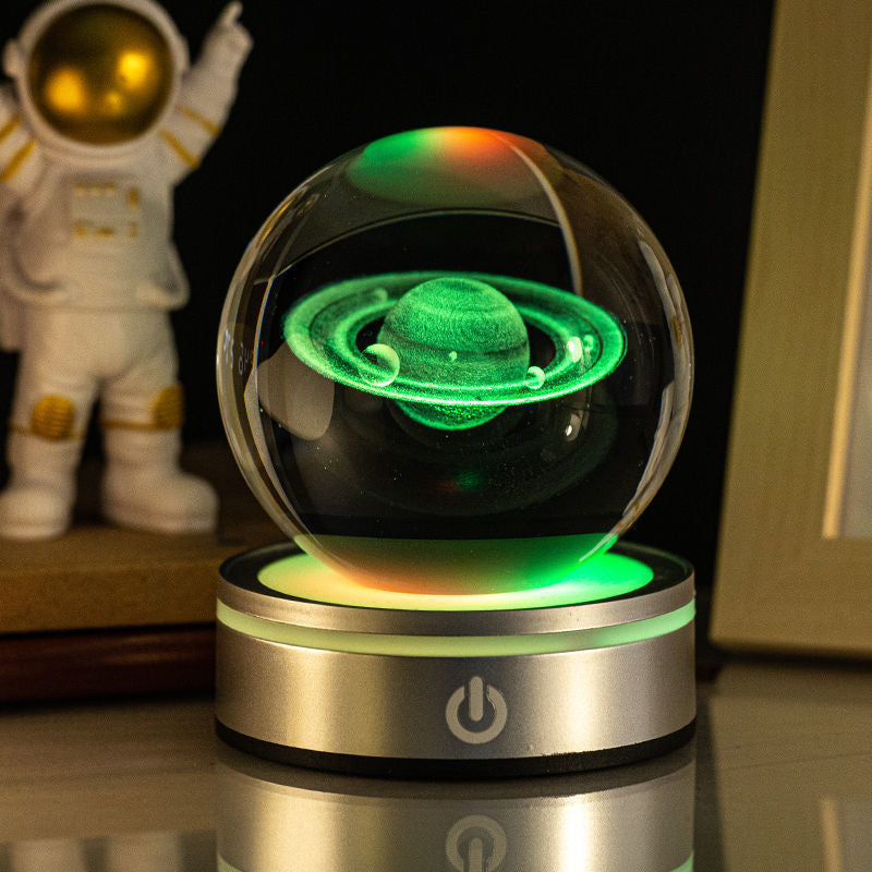 3D Inner Carving Crystal Ball Night Light With Gradient Glow