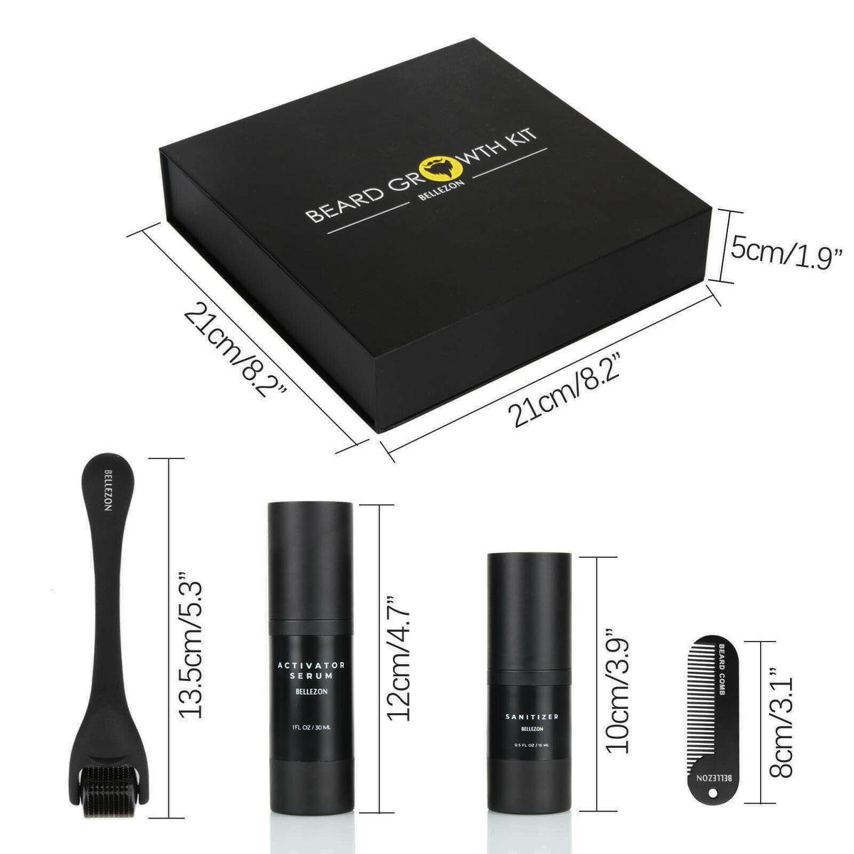 Beard Care Set with Titanium Micro-Needle Roller and Liquid