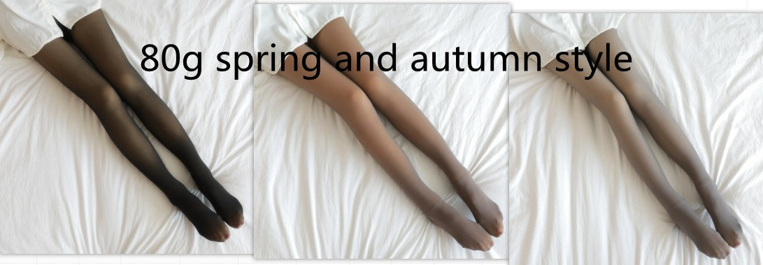 Women's Fleece Lined Translucent Tights For Autumn And Winter