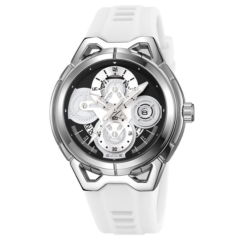 Men's Quartz Watch with Colourful Strap and Black or Silver Case
