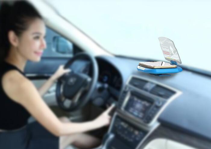 Smartphone Heads Up Display for Driving with Wireless Charging