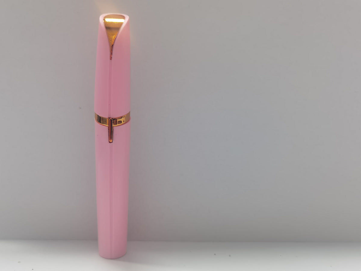 Mini Electric Eyebrow Trimmer with LED Light and Gold-Plated Head