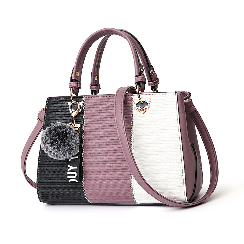 Women's Hairball Patchwork Crossbody Handbag for Parties