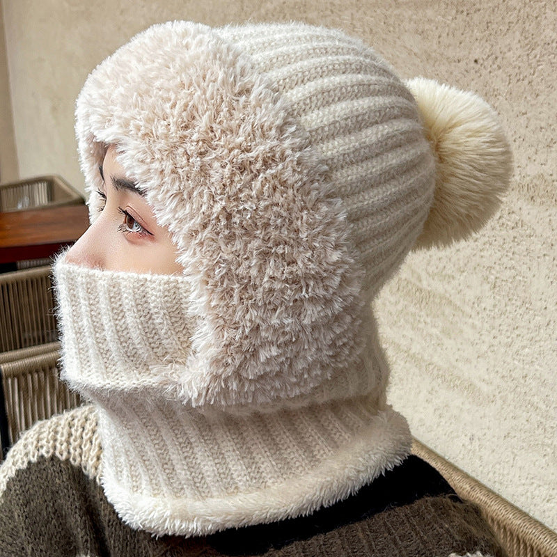 Warm Hat and Scarf Combined Neck Bandana in Soft Acrylic