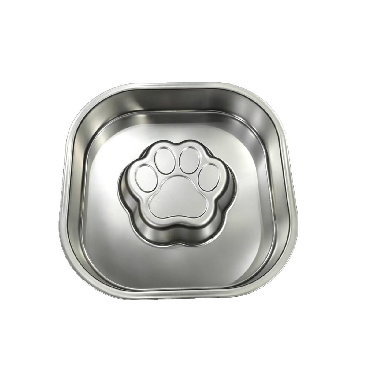 Thickened Stainless Steel Slow Feeder Pet Bowl, Round Or Square