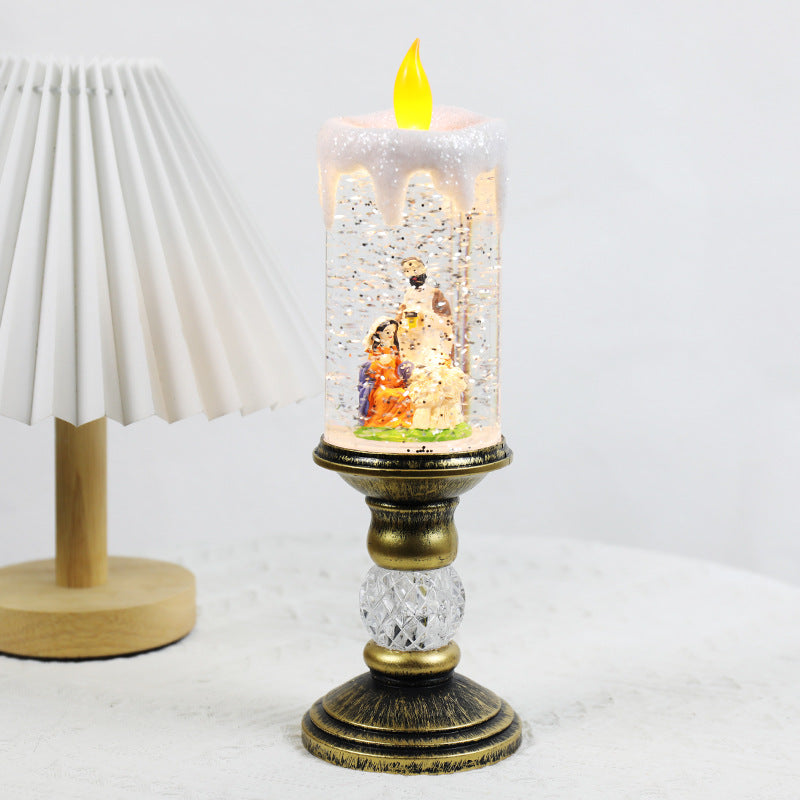 Christmas Candle Light Scene Decorations for Tables and Shelves