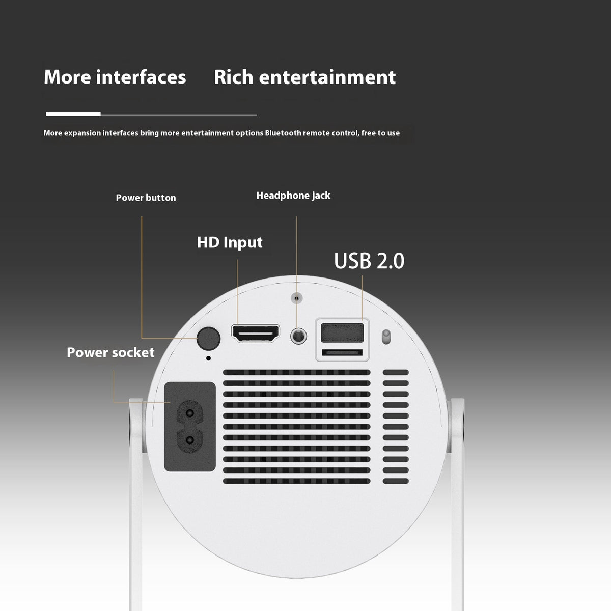 Portable Mini Projector For Home Use, 180 Degree Angle