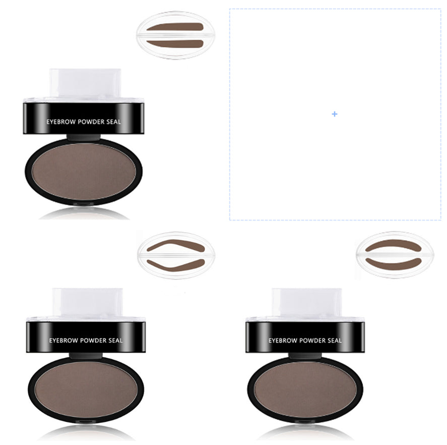 Eyebrow Stamp Kit With Stencils And Waterproof Brow Powder