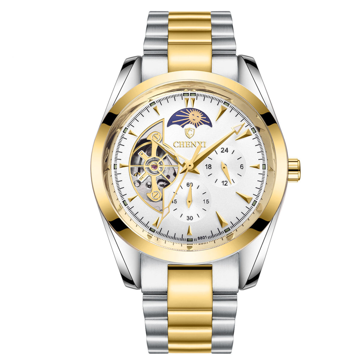 Men's Business Mechanical Watch with Metal Case in Five Styles