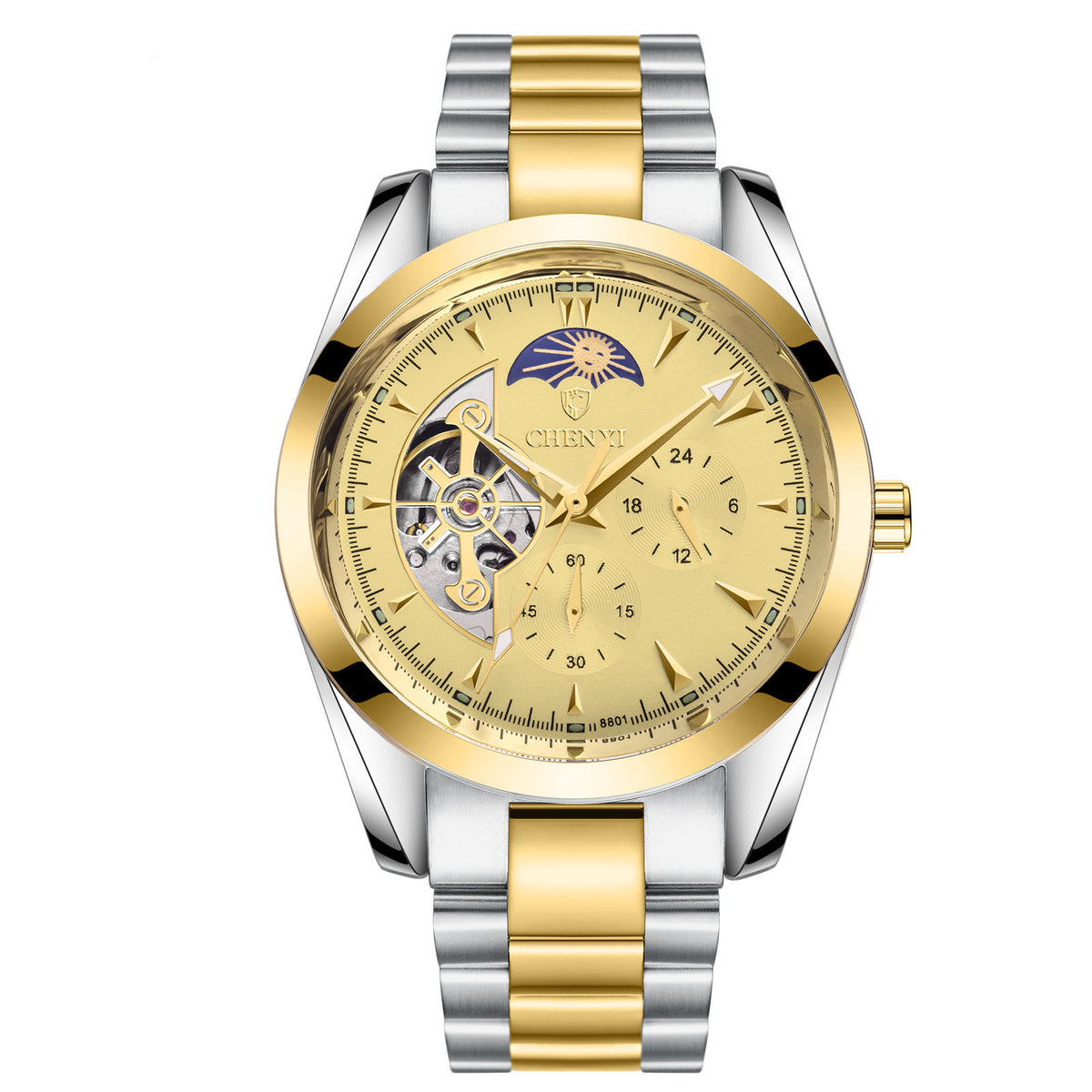 Men's Business Mechanical Watch with Metal Case in Five Styles