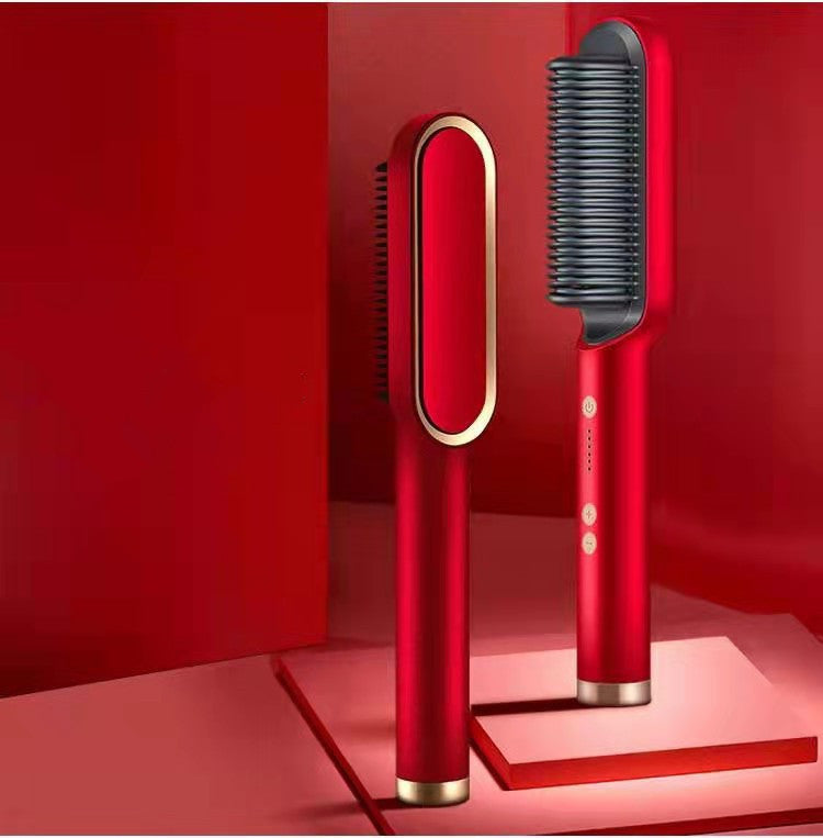 2 In 1 Hair Straightener Comb With Negative Ion And Curling