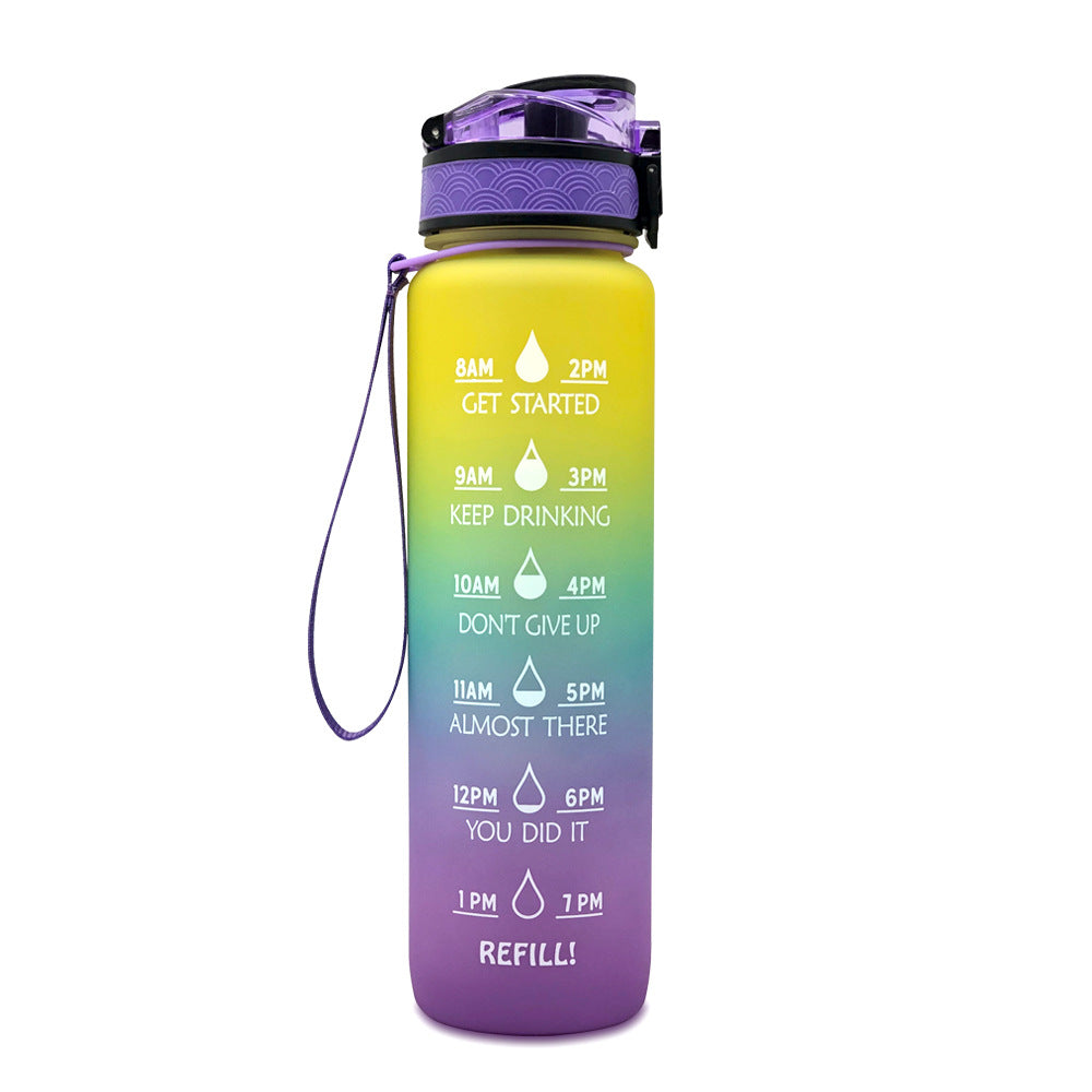 1L Tritan Water Bottle With Time Marker And Flip Cover