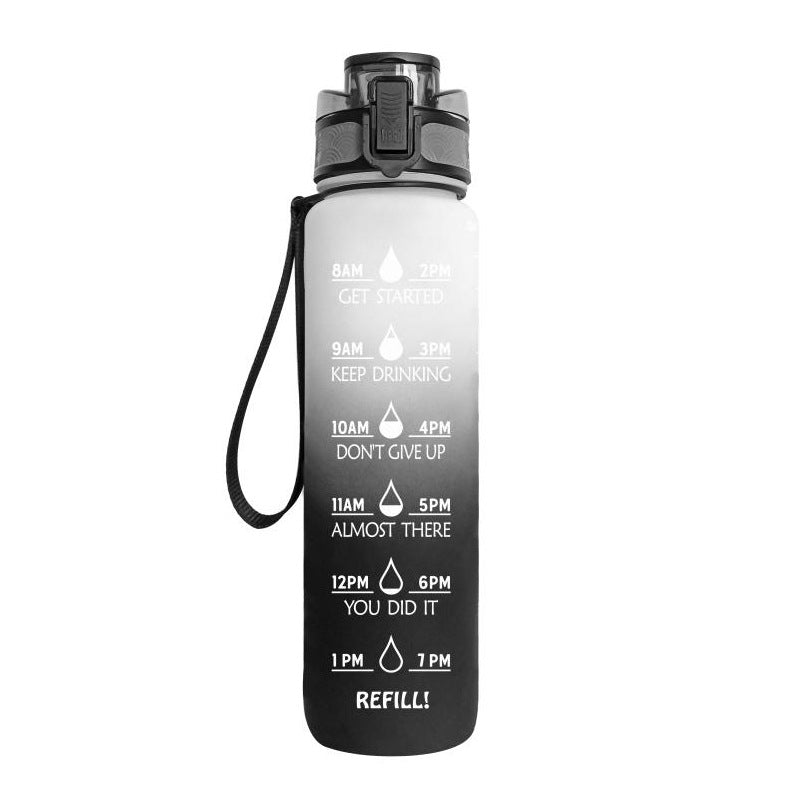 1L Tritan Water Bottle With Time Marker And Flip Cover