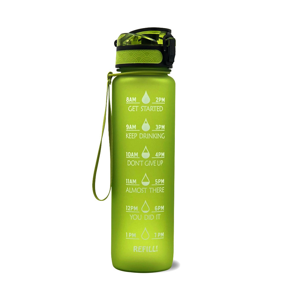 1L Tritan Water Bottle With Time Marker And Flip Cover