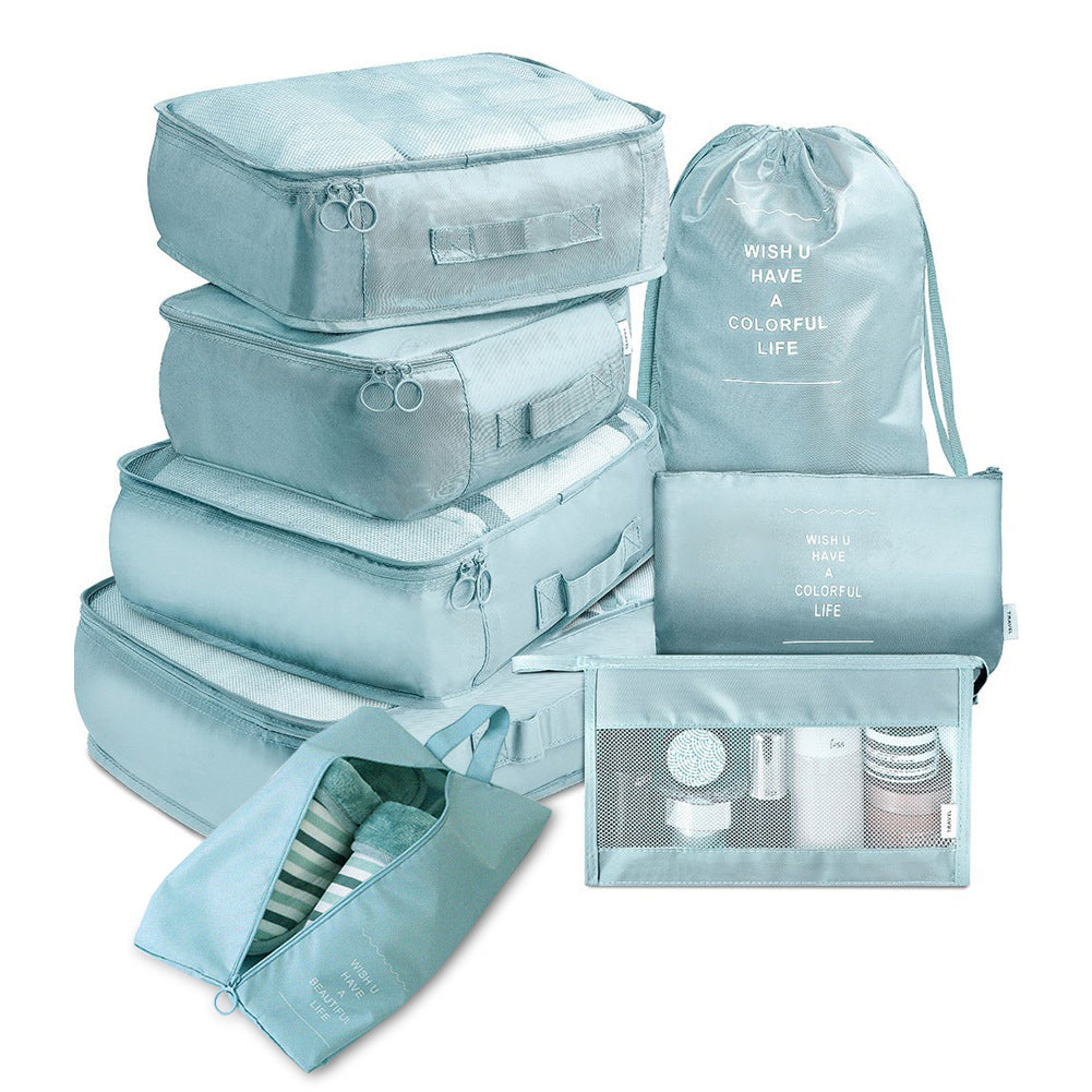8-Piece Travel Packing Cube Organiser Set for Clothes and Shoes