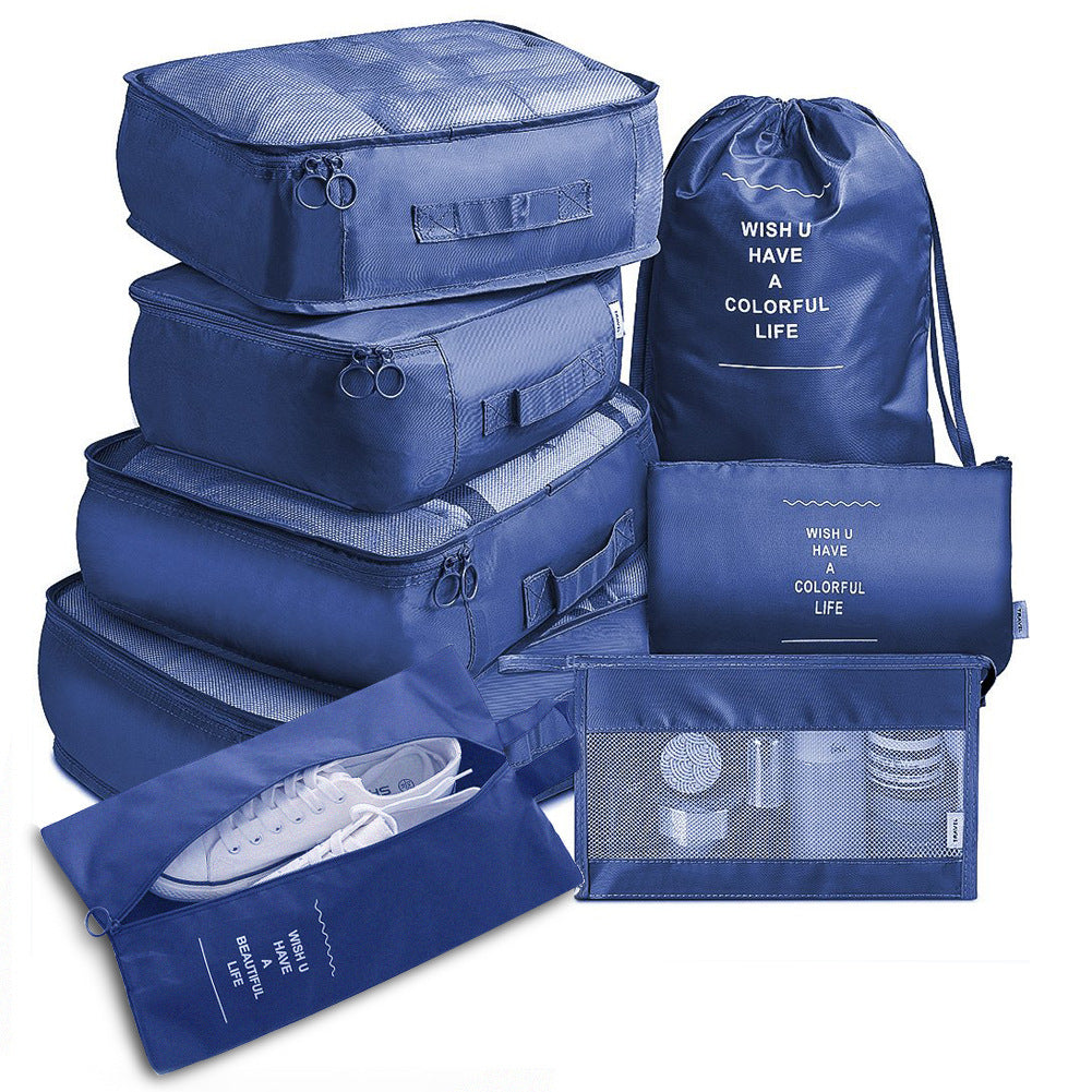 8-Piece Travel Packing Cube Organiser Set for Clothes and Shoes