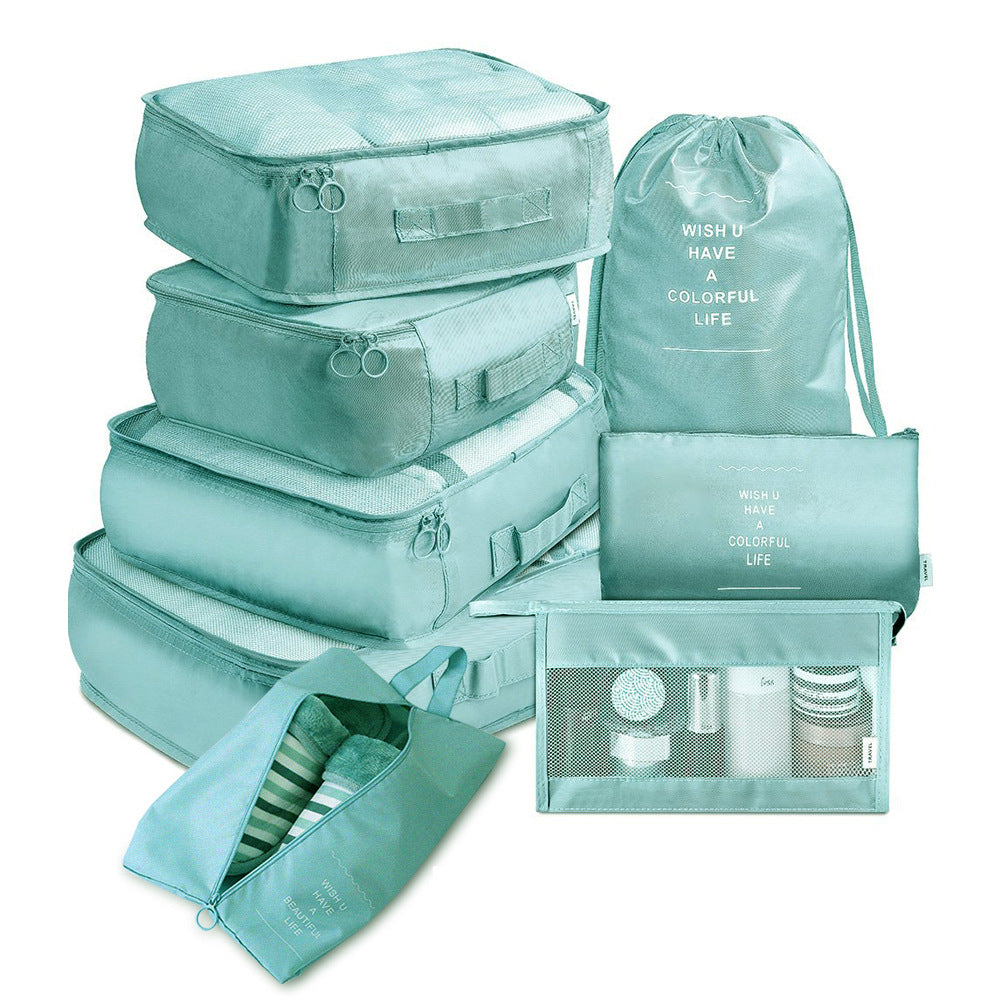 8-Piece Travel Packing Cube Organiser Set for Clothes and Shoes
