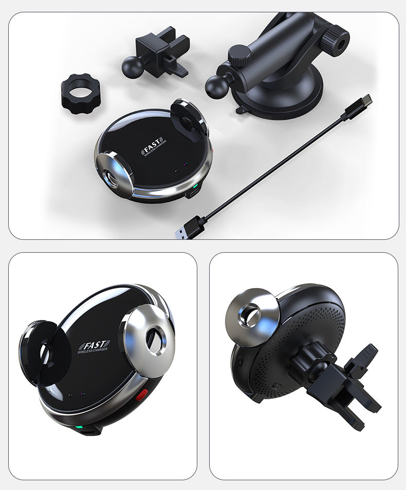 Car Air Vent Phone Holder, One-Hand Metal Mount in Black