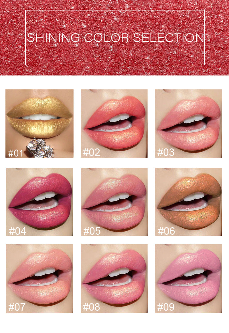 Shiny Metallic Lipstick, Pearlescent Colour-Changing Long Wear Lip Colour
