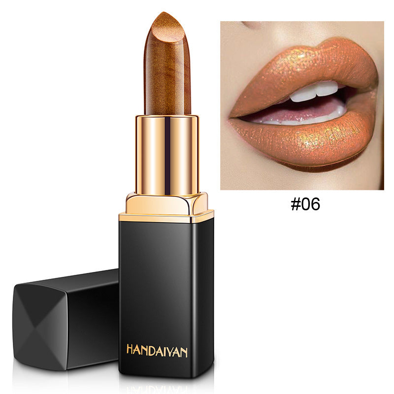 Shiny Metallic Lipstick, Pearlescent Colour-Changing Long Wear Lip Colour