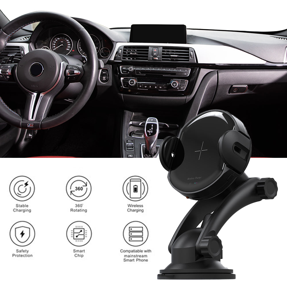 Car Air Vent Phone Holder, One-Hand Metal Mount in Black
