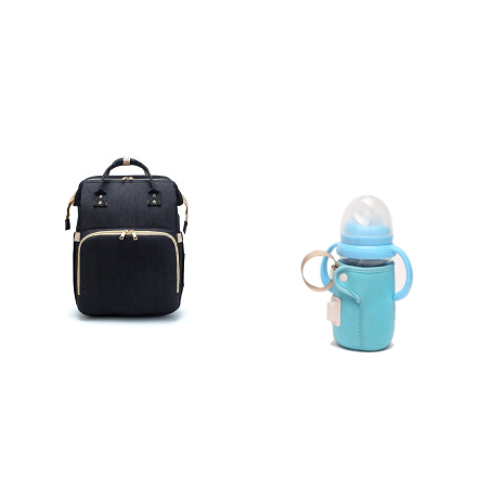 Folding Travel Bed Backpack for Mums with USB Charging